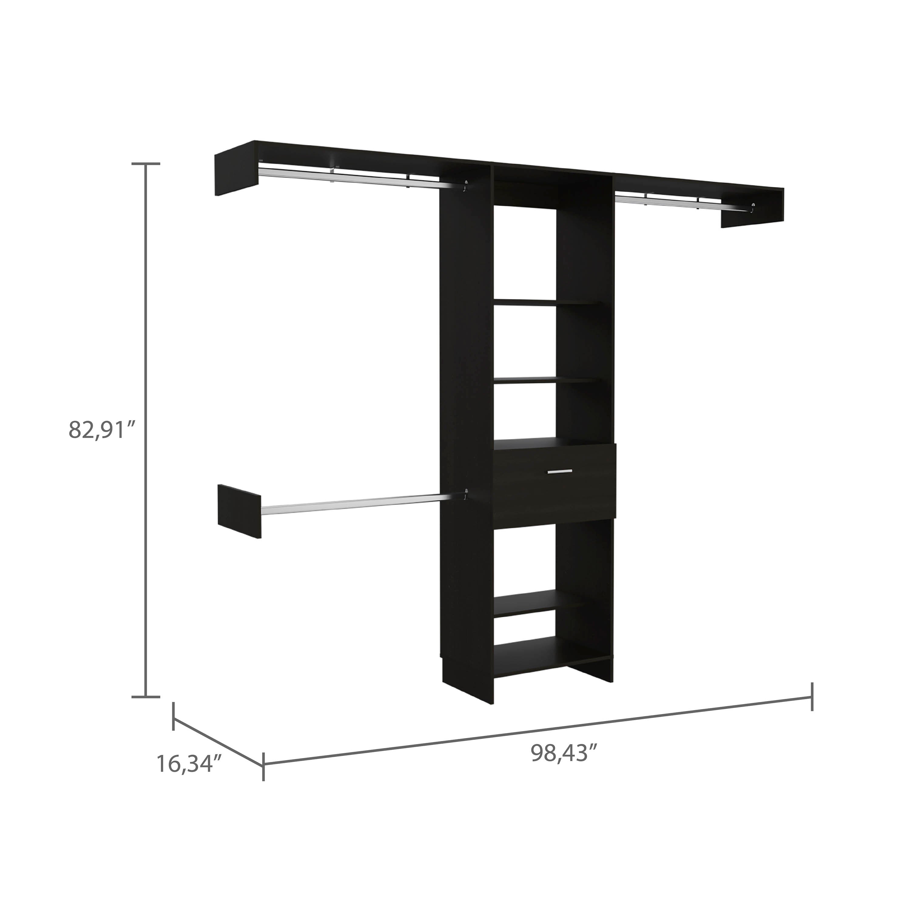 250 Closet System British, Chambre à coucher, Noir