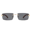 Oceanize - Rectangle Rimless Retro Frameless Fashion Tinted Sunglasses