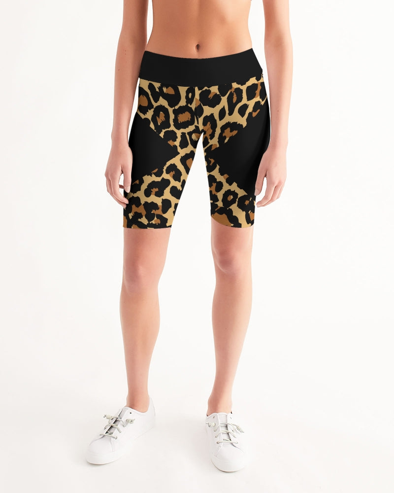 Short de vélo taille mi-haute à imprimé animal pour femme