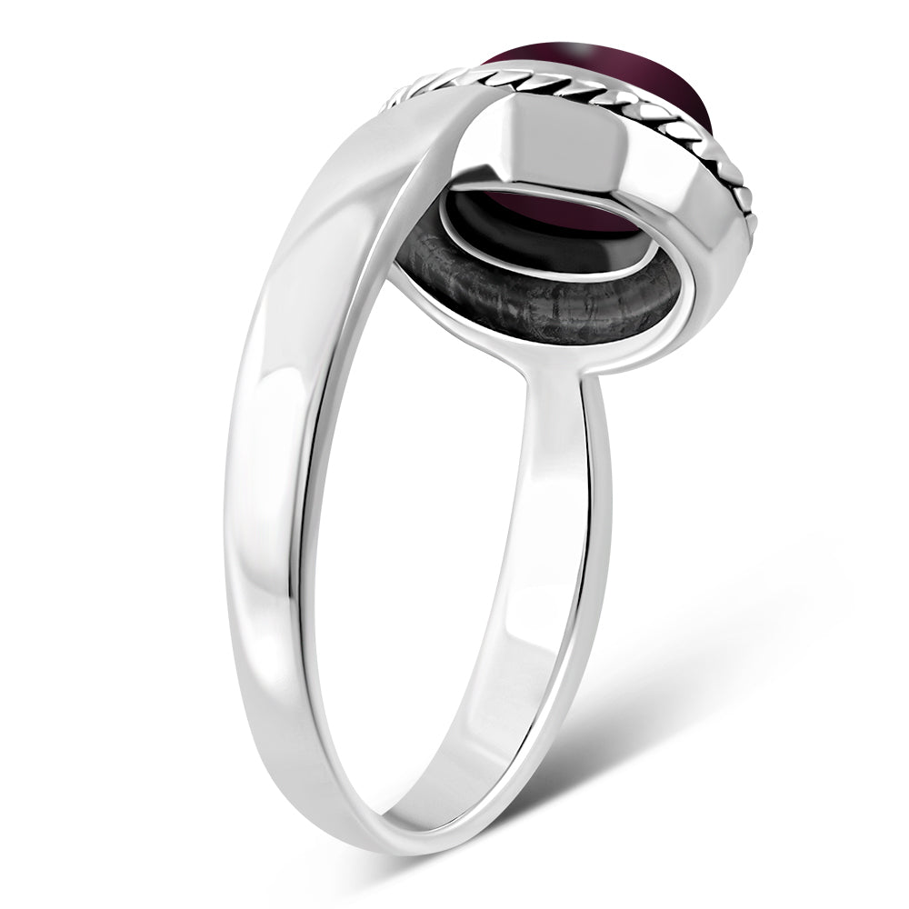 Garnet Stone Sterling Silver Ring