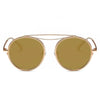 FAIRFAX | Polarized Circle Round Brow-Bar Fashion Sunglasses