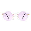 Crescent - Circle Retro Round Rimless Fashion Tinted Vintage Sunglasses