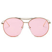 LOUDON | Oversize Tinted Lens Round Aviator Sunglasses