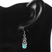 Turquoise Celtic Trinity Knot Silver Earrings