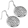 Large Flower of Life Silver Earrings