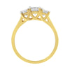 Bague à trois pierres en or jaune 10 carats avec diamants taille princesse