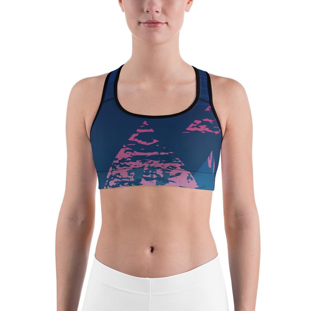 Soutien-gorge de sport Madeleine évacuant l'humidité pour femmes (passepoil blanc et noir)