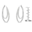 .925 Sterling Silver 1/2 Cttw Miracle-Set Diamond Double Hoop