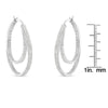 .925 Sterling Silver 1/2 Cttw Miracle-Set Diamond Double Hoop