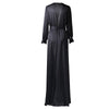 Robe longue noire fendue sur la cuisse