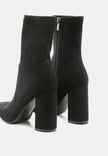 Zahara Faux Suede Block Heeled Boots