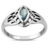 Celtic Knot Blue Topaz CZ Silver Ring