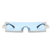 Kelestra - Retro Rectangular Narrow Semi Rimless Vintage Slim Fashion Sunglasses