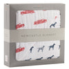 Fire Truck and Dalmatian Cotton Muslin Newcastle Blanket