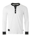 ZIMEGO Chemise Henley décontractée à manches longues et bouton contrasté pour homme