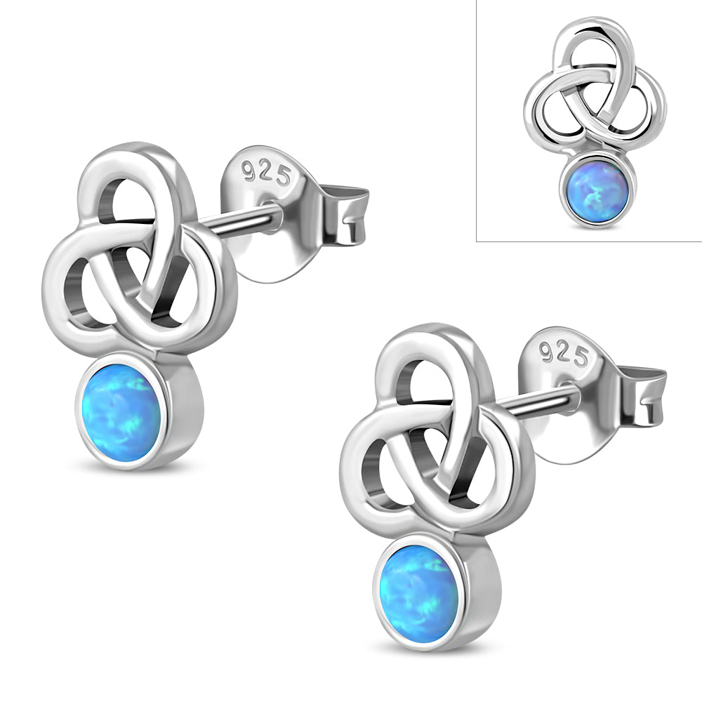 Synthetic Opal Trinity Sterling Silver Earrings