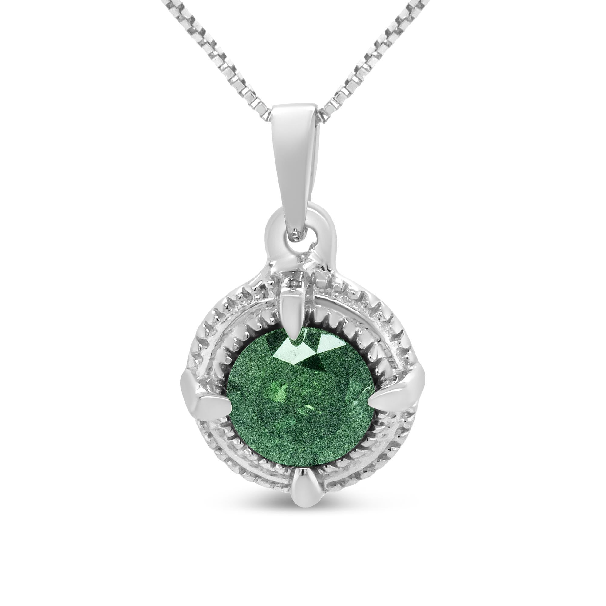 Solitaire diamant de couleur traité en argent sterling .925 18