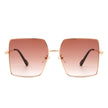 Benazia - Square Oversize Flat Top Large Tinted Women Fashion Sunglasses