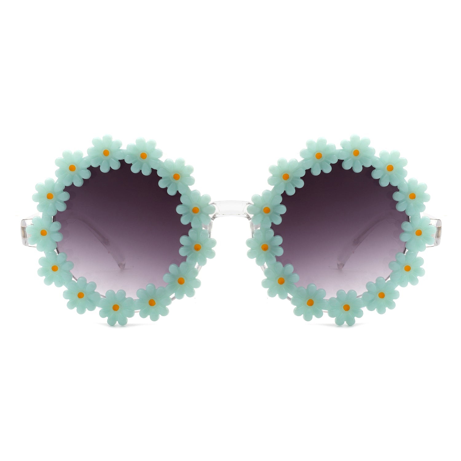 Ysabelia - Round Daisy Flower Shape Circle Party Floral Women Sunglasses