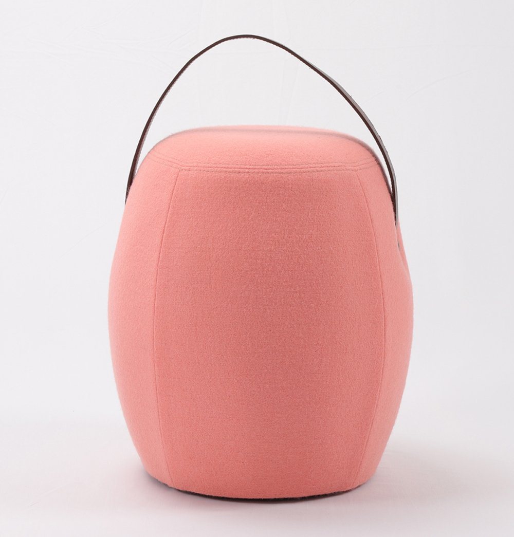 Pouf/tabouret fait main Kiley - Rose