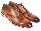 Paul Parkman Oxfords décontractés intelligents pour hommes en cuir marron et camel (ID#185-BRW-LTH)