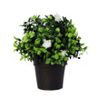 Petite plante de buis à fleurs artificielles en pot, résistante aux UV, 20cm