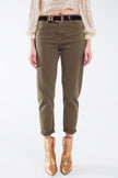 Cotton Mid Rise Slouchy Jean in Khaki Sepia