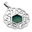 Turquoise Round Celtic Knot Silver Pendant