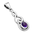 Silver Celtic Pendant Set W/ Amethyst Stone