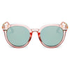 FINDLAY | Women's Retro Mirrored Lens Horned Rim Round Sunglasses