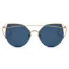 DILLON | Modern Cat Eye Mirrored Flat Lens Sunglasses Circle