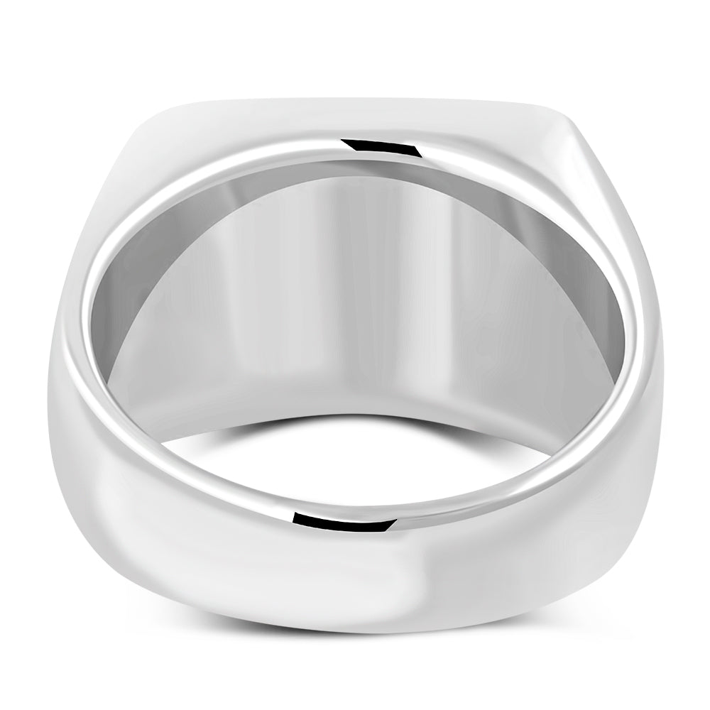 Bague en argent sterling avec pierre d'onyx noir