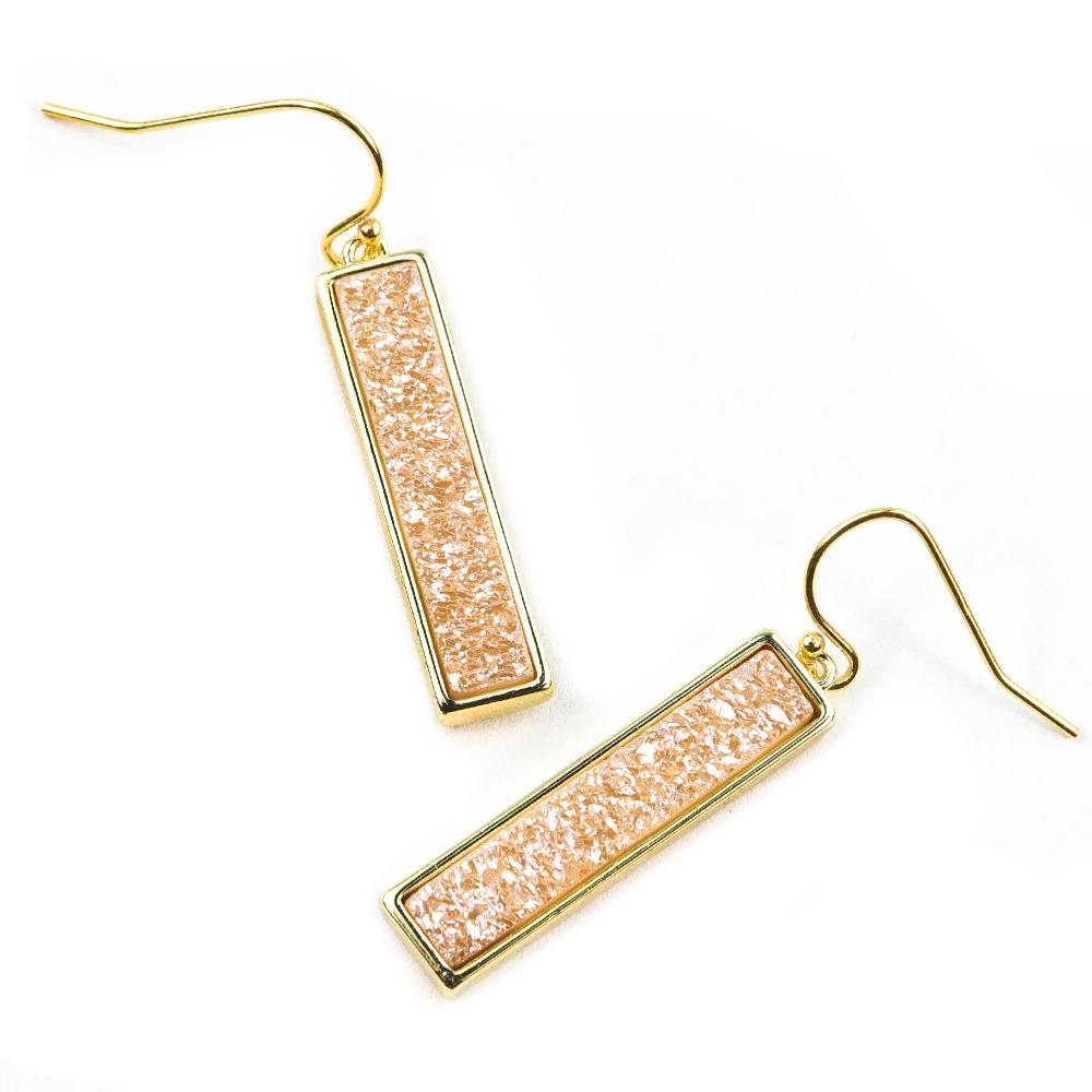 Boucles d'oreilles barre Bethany Druzy en or