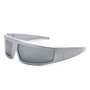 Starwise - Rectangle Y2K Futuristic Sports Flat Top Wrap Around Sunglasses