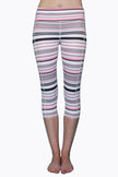 Pink Gray & Black Stripe - Pocket Capri