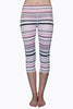 Pink Gray & Black Stripe - Pocket Capri