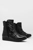 Low Black Boots With Zipper and Round Nose