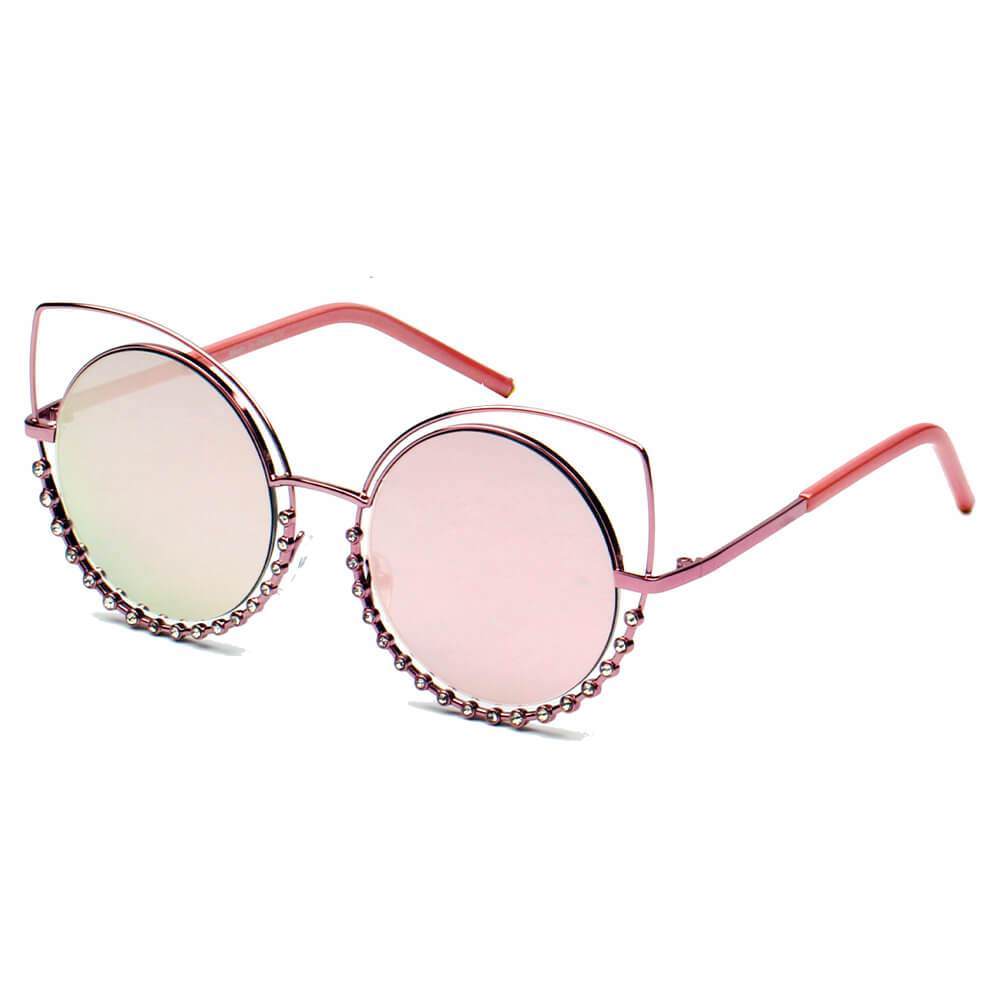 Holland - Pearl-Studded Cut-Out Cat Eye Princess Sunglasses