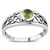 Peridot Stone Celtic Knot Silver Ring