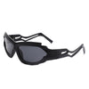 Moonhaze - Futuristic Rectangle Geometric Chunky Sport Wrap Around Sunglasses