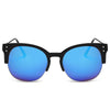 ABANDA |  Round Mirrored Flat Lens Half Frame Sunglasses Circle