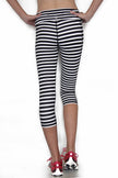 Black and White Stripe - Pocket Capri