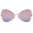 LINDSAY | Women Oversized Rounded Butterfly Fashion Sunglasses