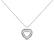 .925 Sterling Silver 1.0 Ctw Diamond Shadow Open Heart Halo 18