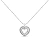 .925 Sterling Silver 1.0 Ctw Diamond Shadow Open Heart Halo 18