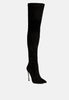 Jaynetts Stretch Suede Micro High Knee Boots