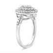 Bague en grappe de diamants ronds en argent sterling .925 de 1,0 carat au total