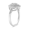 Bague en grappe de diamants ronds en argent sterling .925 de 1,0 carat au total