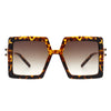 Thundera - Square Retro Women Oversize Large Flat Top Fashion Sunglasses