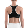 Women's Moisture Wicking Trademark Sports Bra (White & Black Piping)